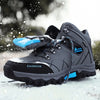 Men's Waterproof Winter Snow Boots - Insulated Leather Hiking Work Boots