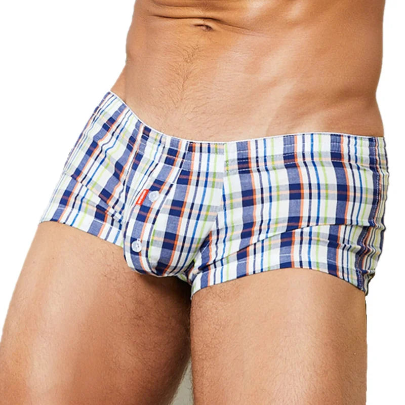 Cotton Plaid Lounge Boxers - Relaxed Fit
