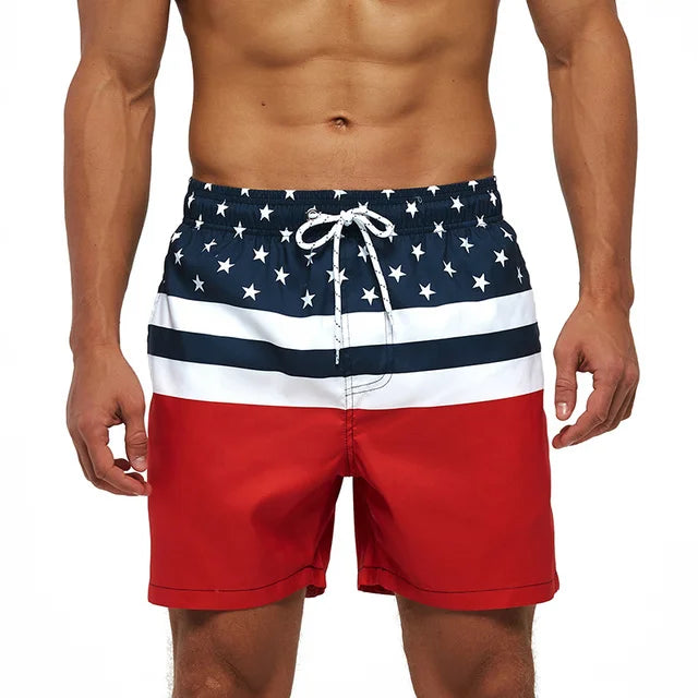 DATIFER Beach Print Shorts - Fitness Workout Trunks