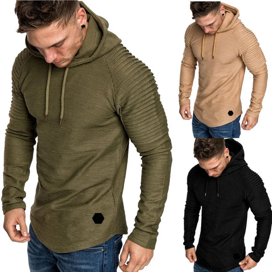 DIMUSI Fashion Hoodie - Solid Color Slim Tracksuit
