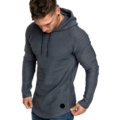 DIMUSI Fashion Hoodie - Solid Color Slim Tracksuit