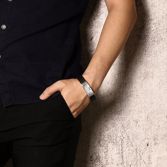 Personalized Silicone ID Bracelet - Custom Engraving