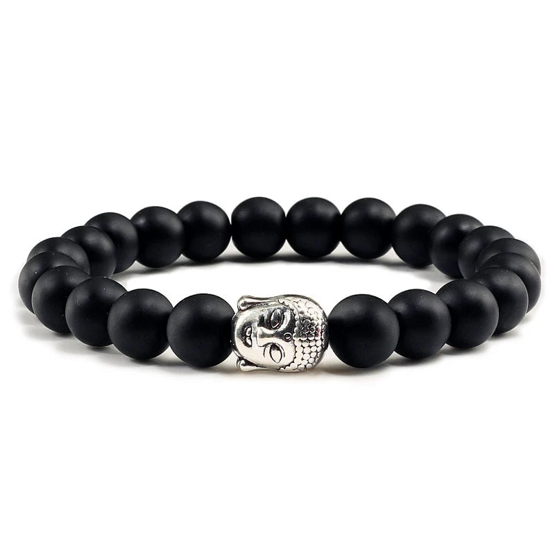 Buddha Lava Stone Bracelet - Healing Prayer Beads
