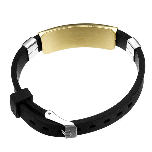 Silicone Steel Bracelet - Punk Rubber Wristband