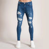 Knee Ripped Stretch Jeans - Hip Hop Slim Fit
