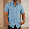 Men's Classic Polo Collar Short Sleeve Button Shirt - Summer Casual Wear