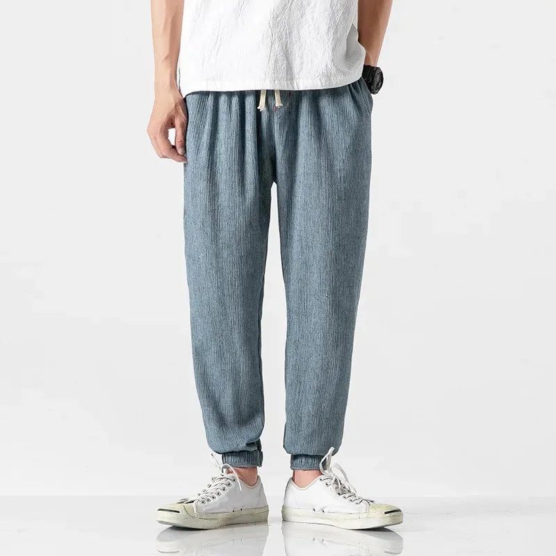Wide Leg Cotton Linen Pants - Chinese Leisure Style