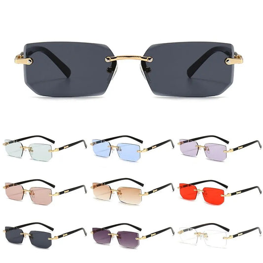 Trendy Rimless Sunglasses - Frameless Rectangle UV400