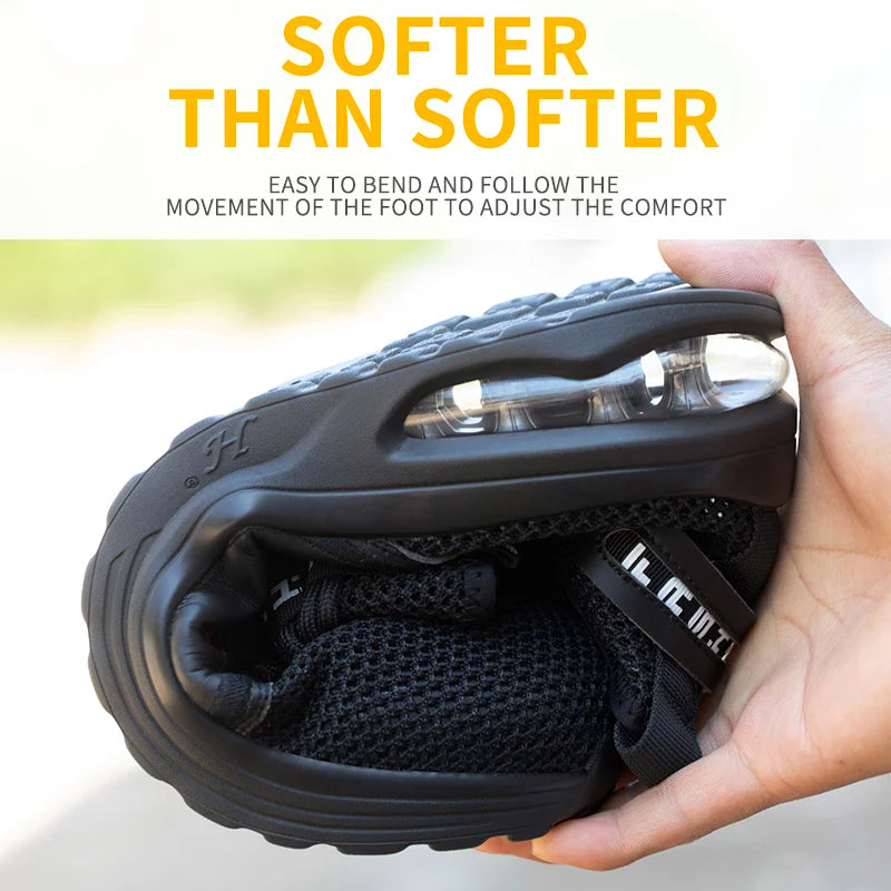 Steel Toe Safety Work Shoes - Puncture Proof Breathable Sneakers for Men & Women