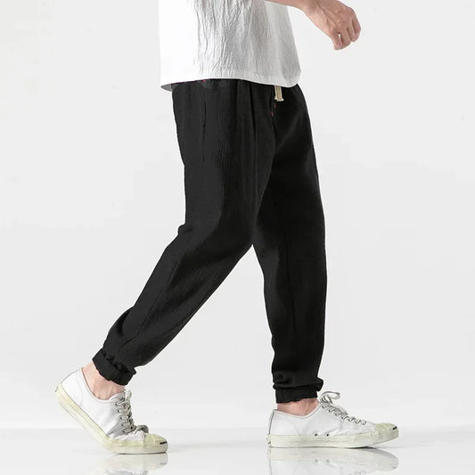 Wide Leg Cotton Linen Pants - Chinese Leisure Style