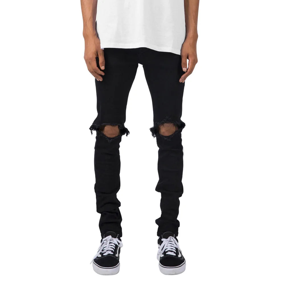 High Street Ripped Jeans - Fashion Skinny Denim