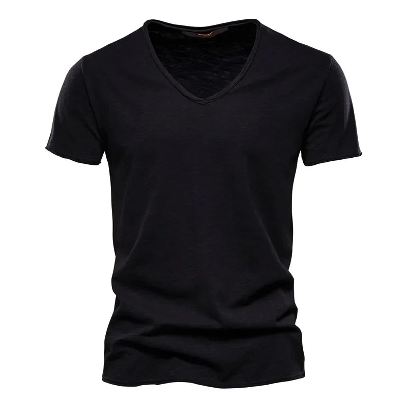 100% Cotton V-Neck Tee - Slim Fit Quality