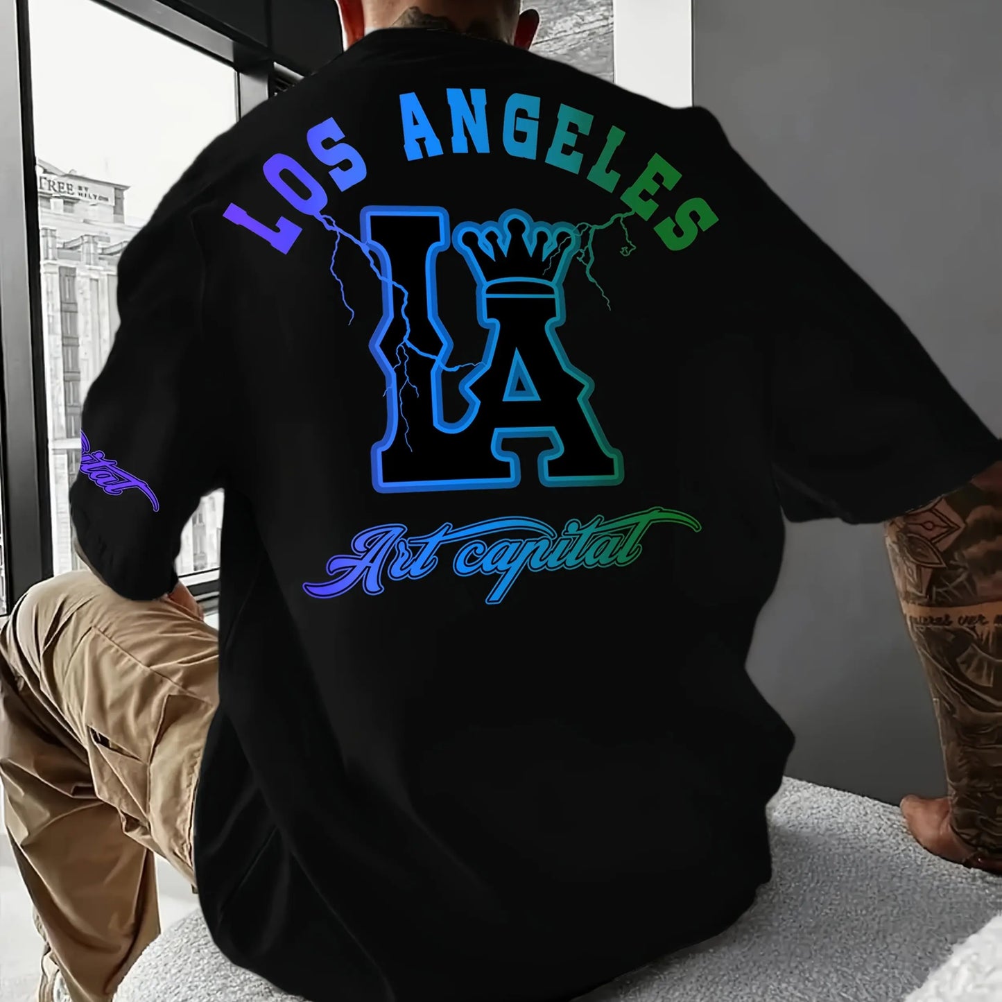 LA Crown Gradient Tee - Breathable Streetwear