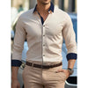 Men's Patchwork Long Sleeve Business Casual Shirt
