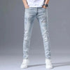 Embroidered Stretch Jeans - Ripped Retro Slim Fit