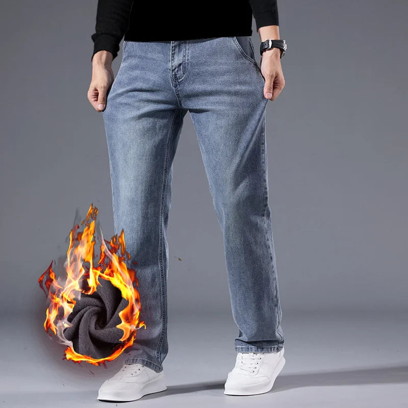 Fleece-Lined Winter Jeans - Warm Business Casual