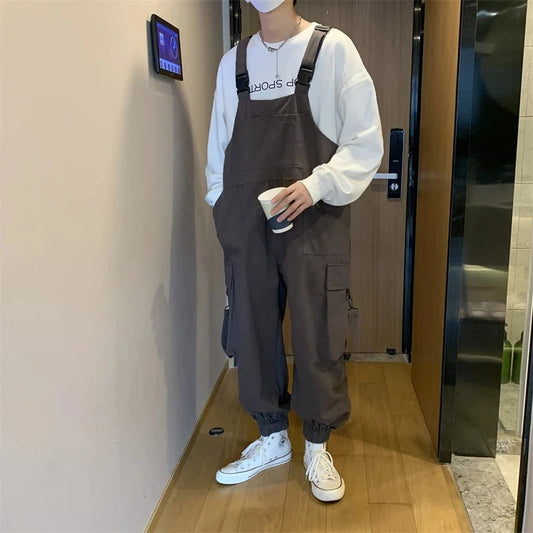 Japanese Suspender Overalls - Loose Streetwear Jumpsuit