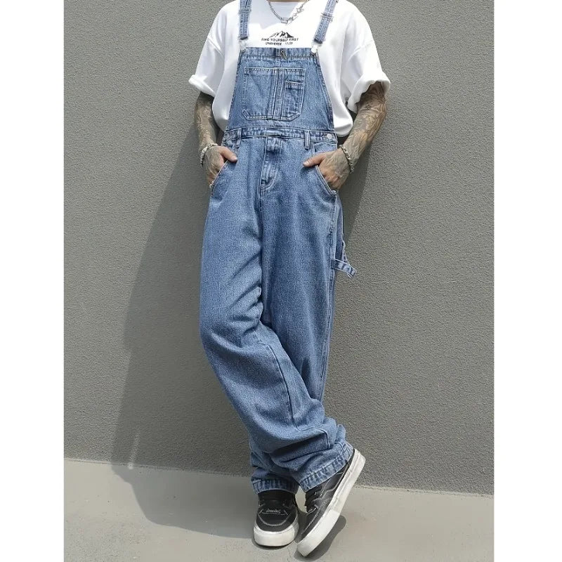 Denim Overalls - Multi-Pocket Work Jumpsuit