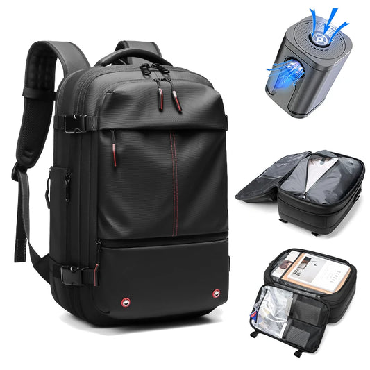 Men's Expandable Travel Backpack - 17 Inch Laptop Vacuum Compression Bag