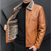 Men's Premium Leather Jacket - Winter Warmth Thickened Workcoat