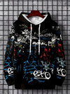 Men's Letter Graffiti Print Hooded Sweatshirt - Urban Streetwear Hoodie