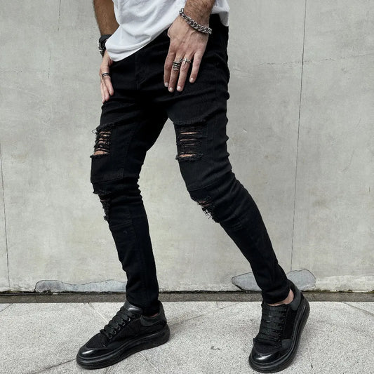 Ripped Skinny Jeans - Hip Hop Distressed Denim