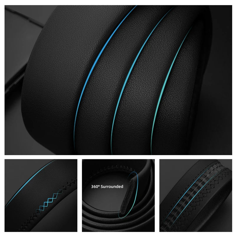 Men's Genuine Cowhide Leather Belt - Automatic Alloy Buckle Dress Belt