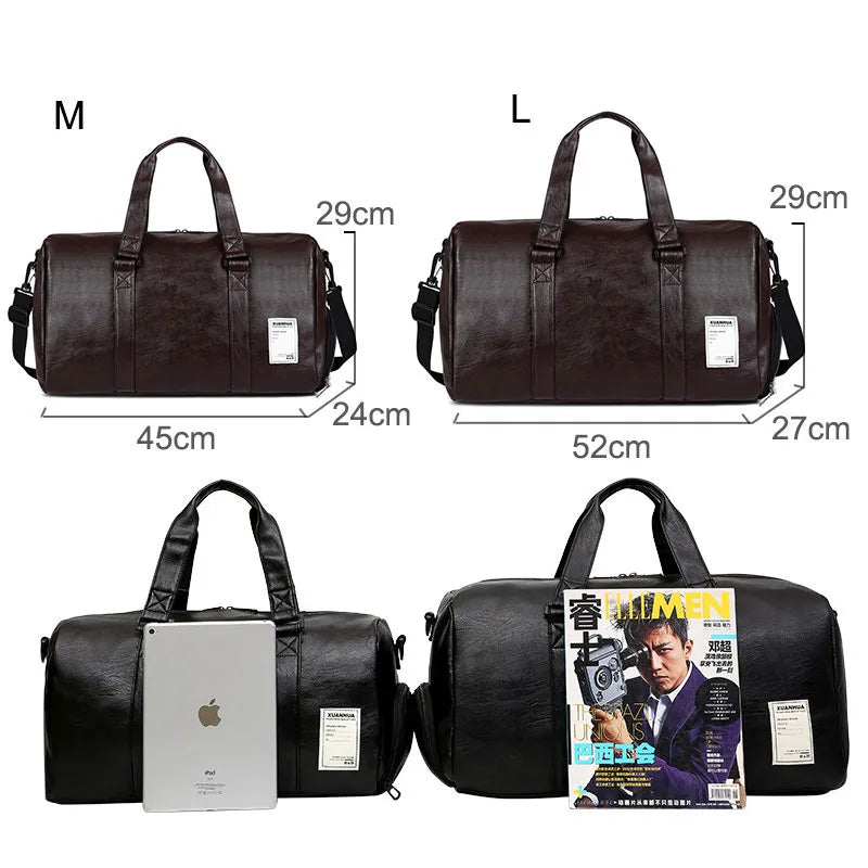 Leather Gym Bag - Premium Sports Duffle for Men & Women