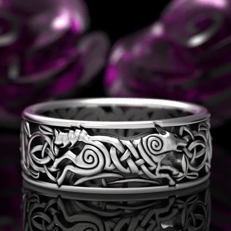 Viking Wolf Ring - Nordic Mythology Totem