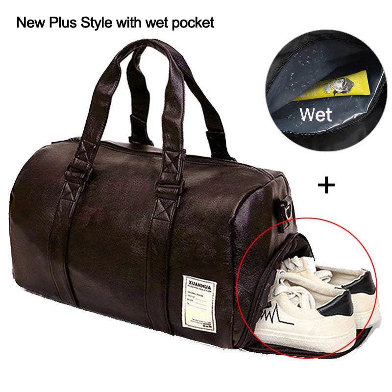 Leather Gym Bag - Premium Sports Duffle for Men & Women