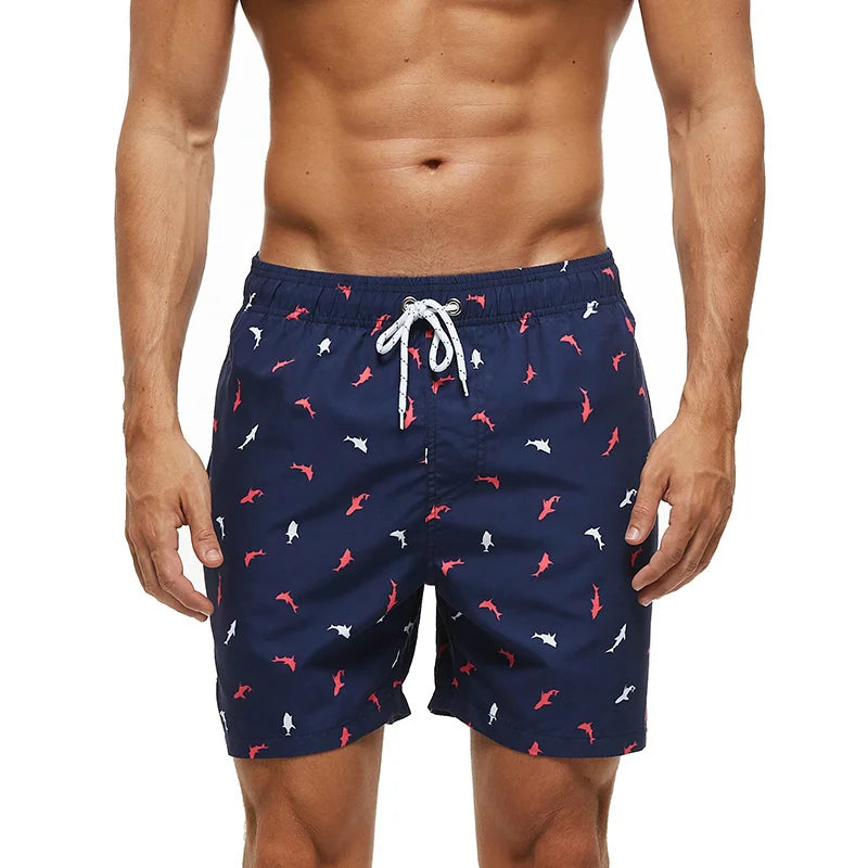 DATIFER Beach Print Shorts - Fitness Workout Trunks