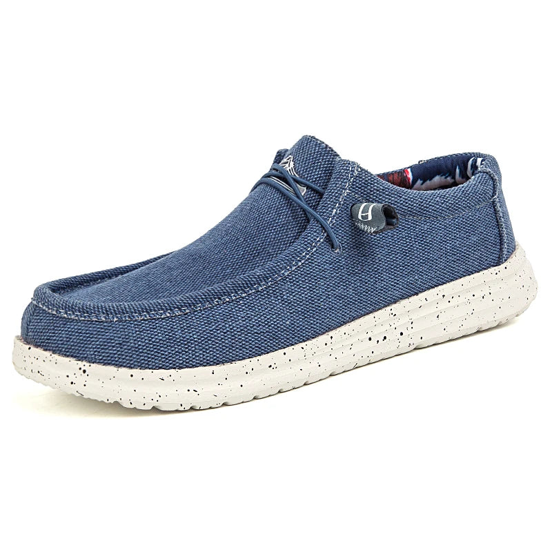 Men's Denim Canvas Sneakers - Breathable Casual Vulcanized Loafers