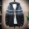 Plaid Hooded Cardigan - Wool Zipper Fleece Jumper