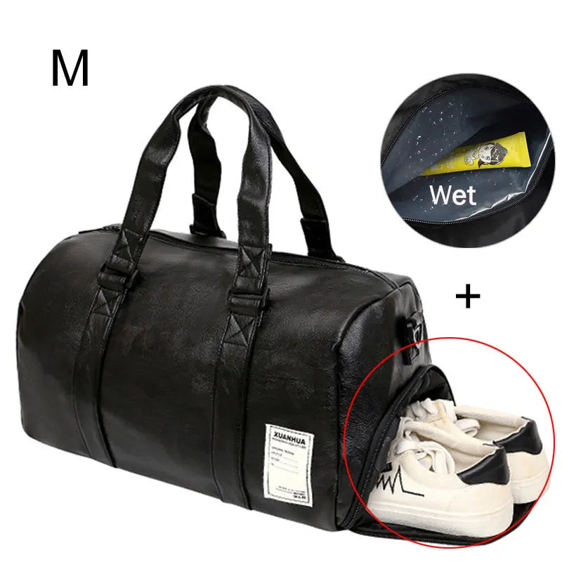 Leather Gym Bag - Premium Sports Duffle for Men & Women
