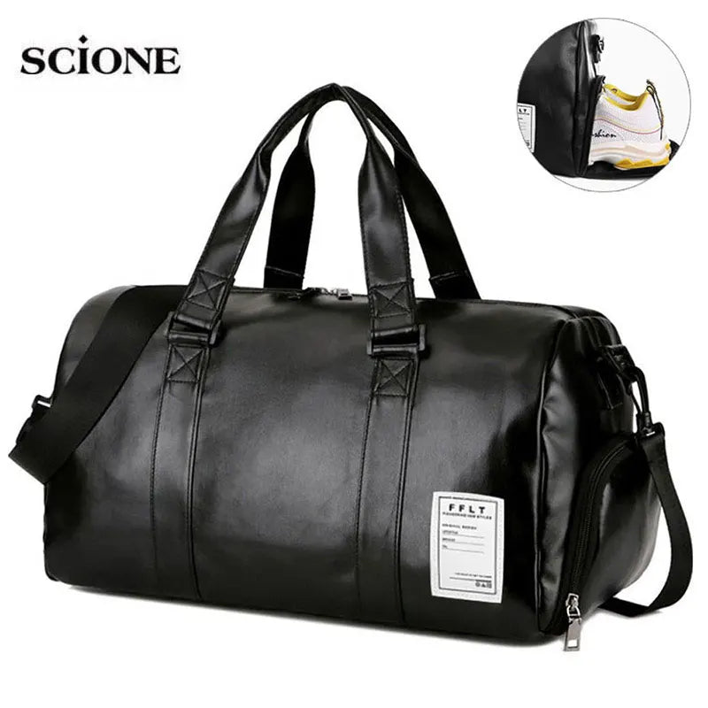 Leather Gym Bag - Premium Sports Duffle for Men & Women