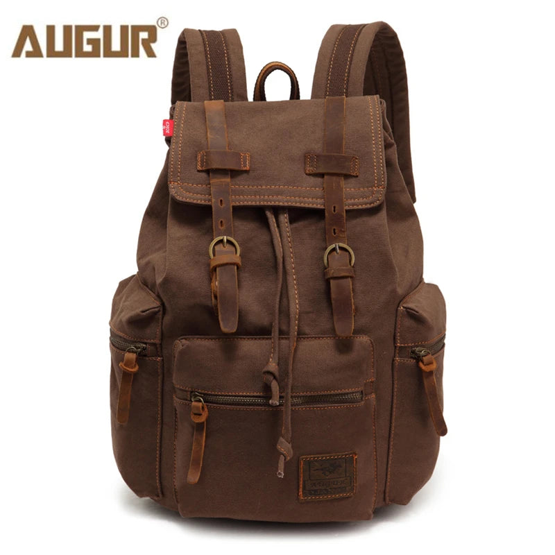 Men's Vintage Canvas Backpack - Large Capacity Travel & Laptop Bag