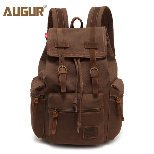 Men's Vintage Canvas Backpack - Large Capacity Travel & Laptop Bag