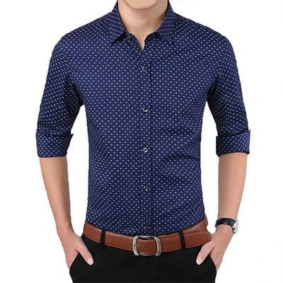 Polka Dot Casual Shirt - Slim Fit M-5XL