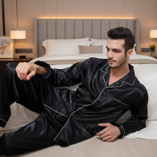 Men's Silk Satin Pajamas Set - Luxury Sleepwear Loungewear