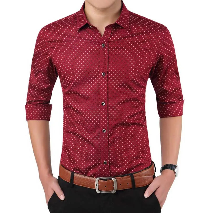 Polka Dot Casual Shirt - Slim Fit M-5XL