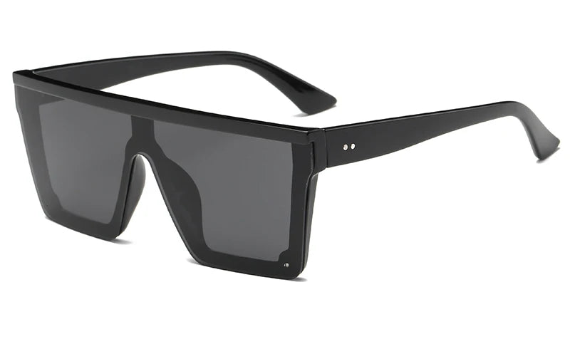 RunBird One-Piece Sunglasses - Oversize Square Black