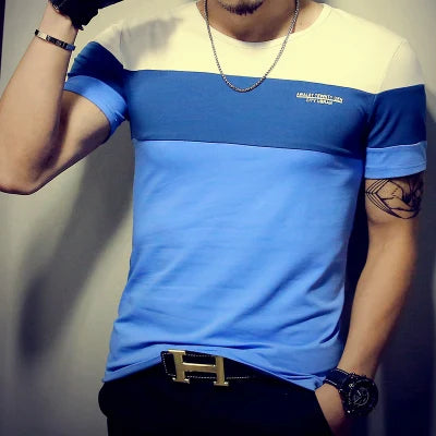 Patchwork Hip Hop Tee - Slim Fit Casual 5XL