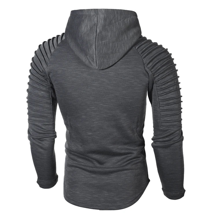 DIMUSI Fashion Hoodie - Solid Color Slim Tracksuit
