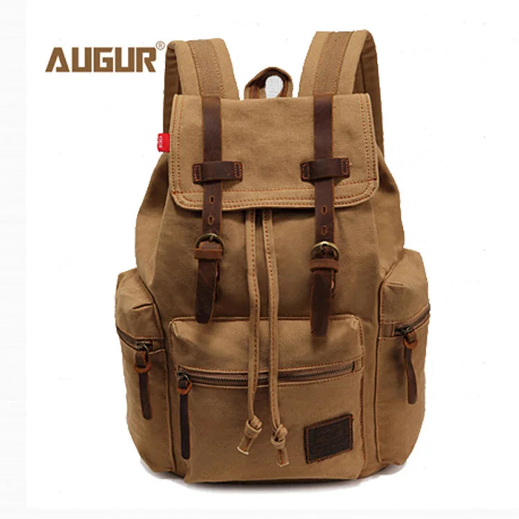 Men's Vintage Canvas Backpack - Large Capacity Travel & Laptop Bag