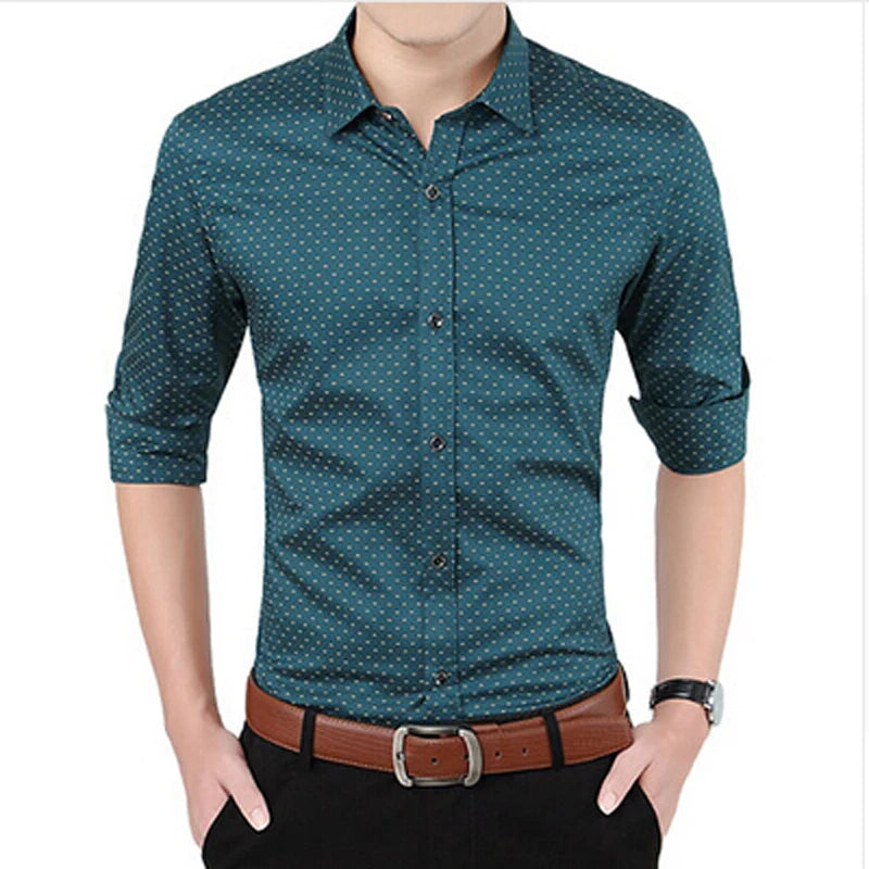 Polka Dot Casual Shirt - Slim Fit M-5XL