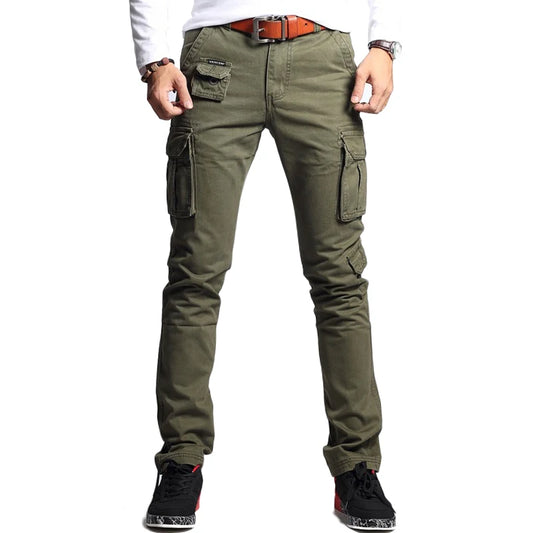 Military Cargo Pants - Multi-Color Camo Slim Fit