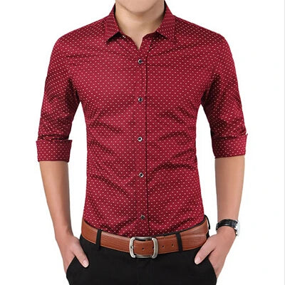 Polka Dot Casual Shirt - Slim Fit M-5XL