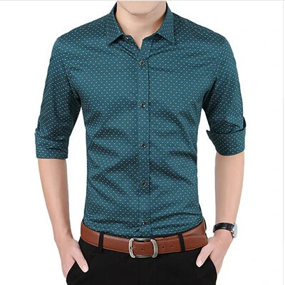 Polka Dot Casual Shirt - Slim Fit M-5XL