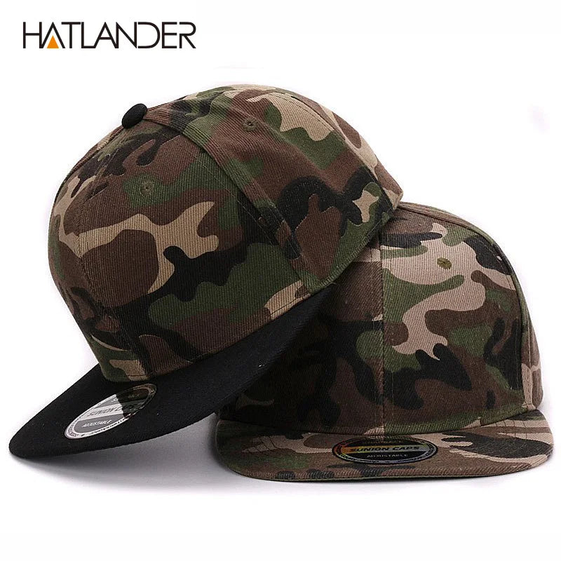 HATLANDER Camo Snapback - Blank Flat Baseball Cap