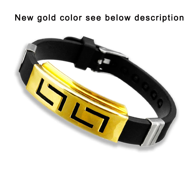 Silicone Steel Bracelet - Punk Rubber Wristband